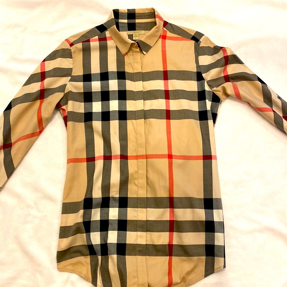 Burberry button down blouse size small EUC
